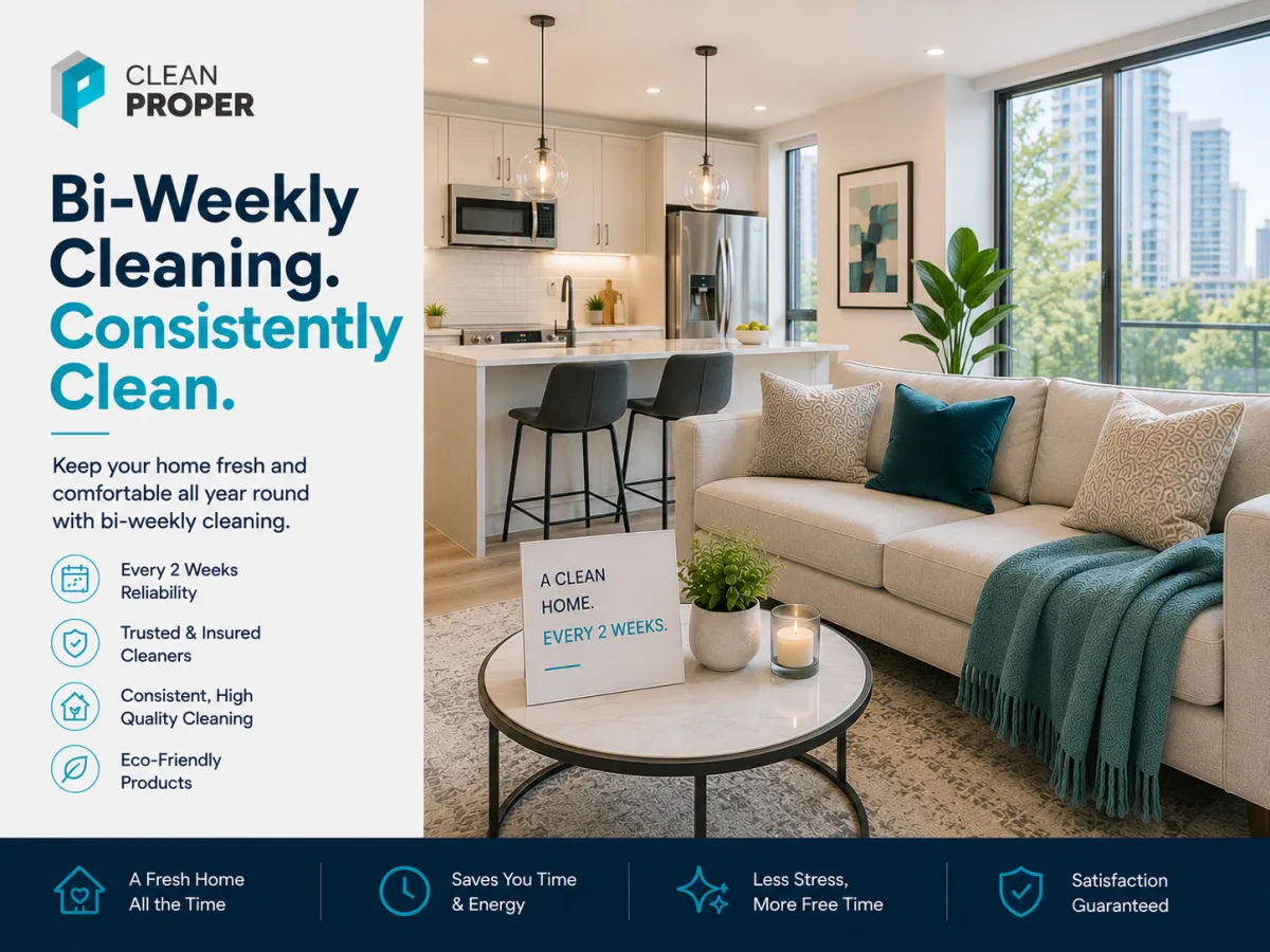 A tidy home maintained on a bi-weekly schedule