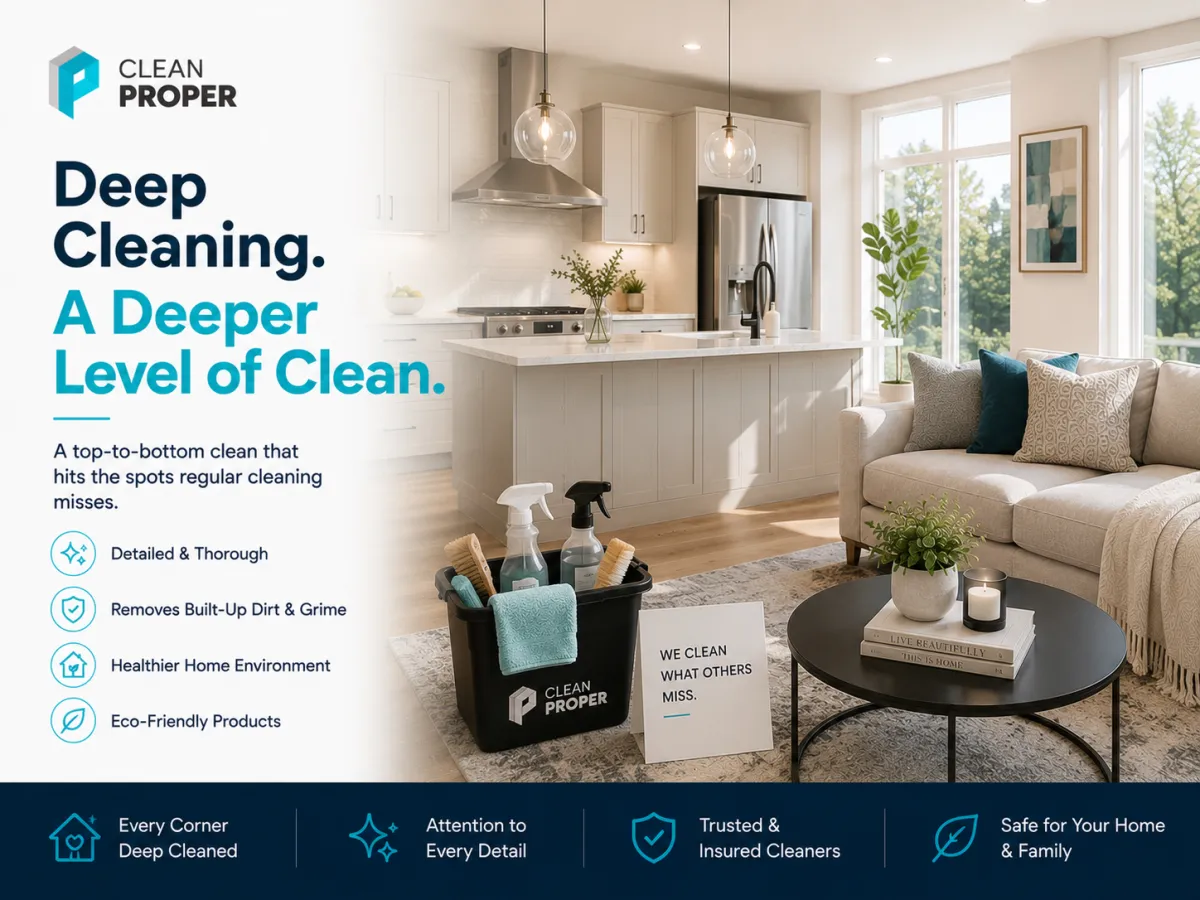 Detailed deep cleaning of a kitchen with eco-friendly products