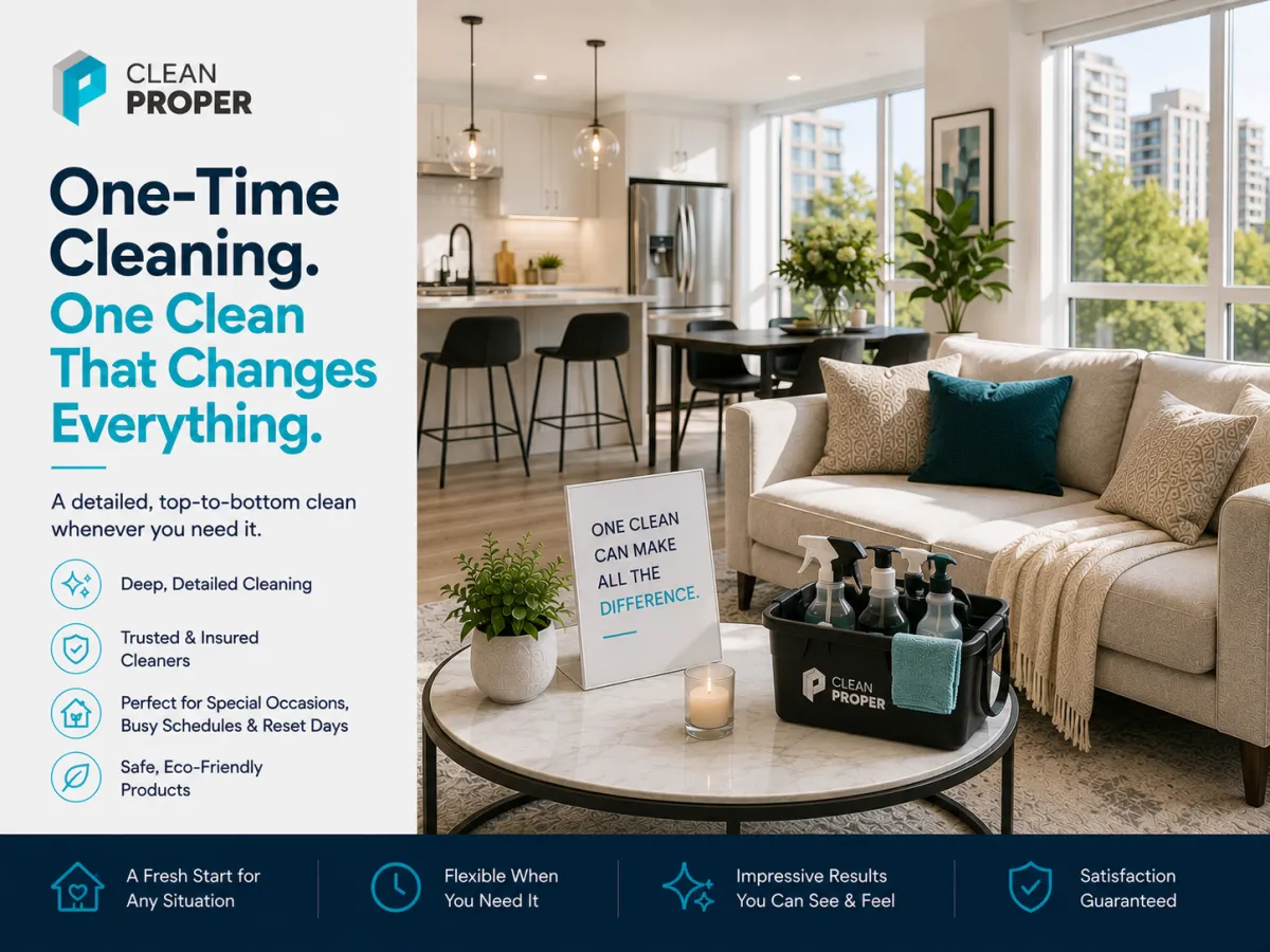A home freshly cleaned for a one-time occasion